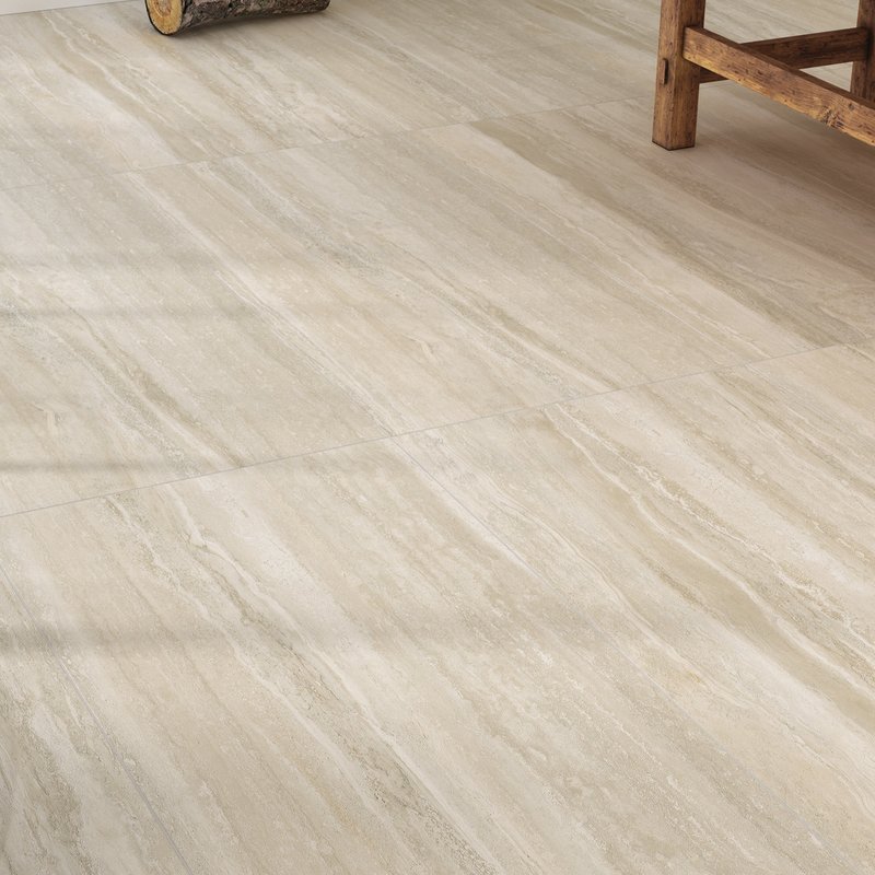 Travertino Taupe 24x24 Inch Porcelain, Travertine Looking Porcelain Floor Tiles