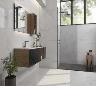 Statuario Brillo 24x24 36x36 24x48 inch | Glazed Porcelain Rectified | Floor Tile