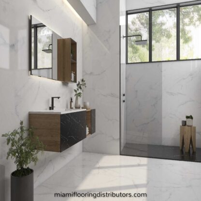 Statuario Brillo 24x24 36x36 24x48 inch | Glazed Porcelain Rectified | Floor Tile