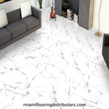 Statuario Fumo 24x24 32x32 24x48 inch | Glazed Porcelain Rectified | Floor Tile