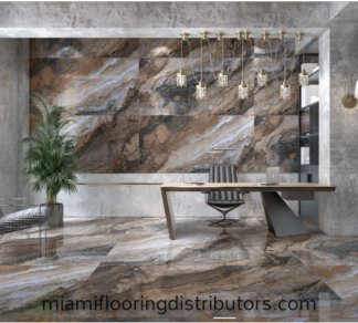 Ferro Brown 32x64 inch | Marble Style Porcelain Tile