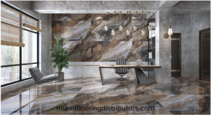 Ferro Brown 32x64 inch | Marble Style Porcelain Tile