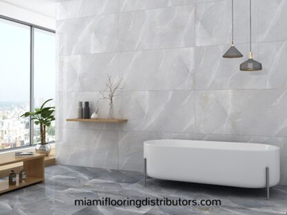 Boston Blue 32x64 inch | Polished Marble Look | Floor Tile