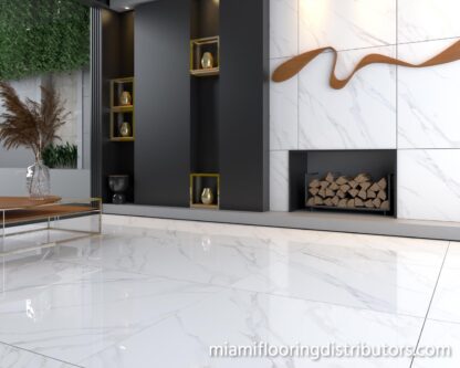 Bianco Carrara Pulido 36x36 | Porcelain Tile | Marble Look