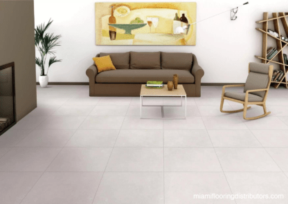 Concrete White 24x24 | Porcelain Tile | Cement Look