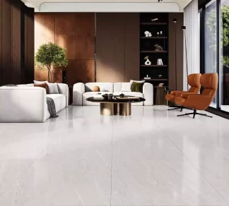 MONT GREY, White Porcelain Tile, Tile, Flooring Tile, Porcelain 32"x32", High Glossy Finish, Rectified Edges